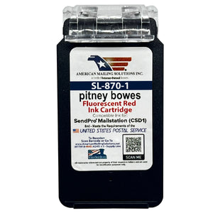 Pitney Bowes SL-870-1 Red Fluorescent Ink Cartridge for SendPro Mailstation (CSD1) Postage Meter